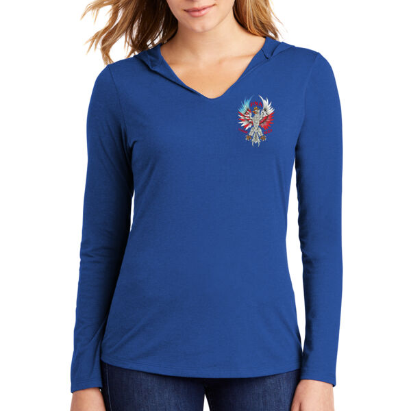 District ® Women’s Perfect Tri ® Long Sleeve Hooded T-Shirt - Printed Logo District ® Women’s Perfect Tri ® Long Sleeve Hooded T-Shirt - Printed Logo Thumbnail